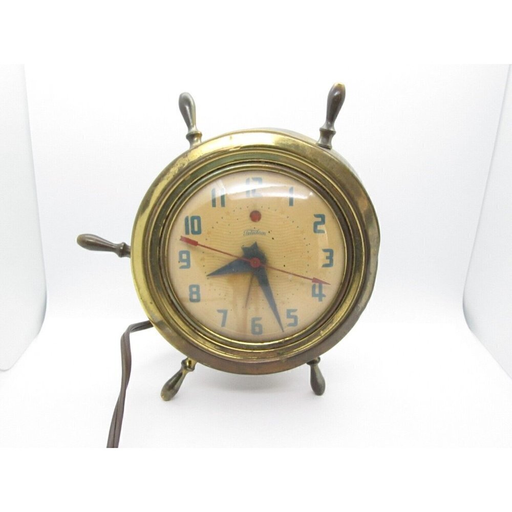 Vtg Telechron Ship Wheel Electric Clock (Tested/Working)Made in Ashland Mass USA